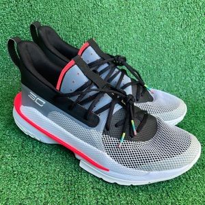 Under Armour Curry 7 UNDRTD Men’s Size 11 Gray Black Sneakers Shoes Pre-owned